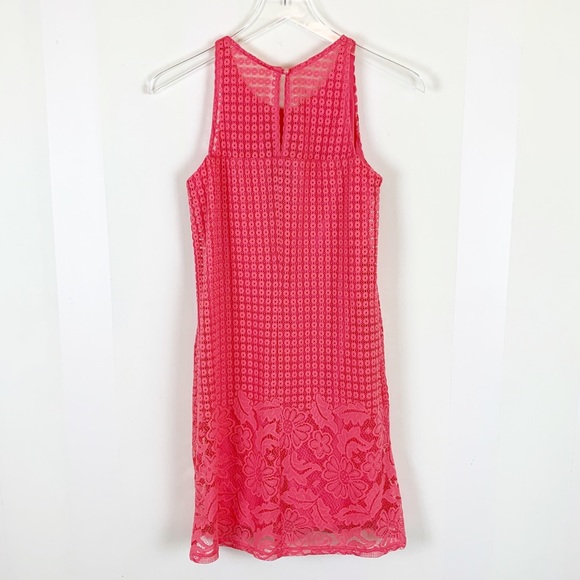 A. Byer Coral Crochet Overlay Mini Dress - Picture 2 of 7
